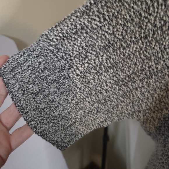 Tahari Women'a Gray/White Marled Open-Front Cardigan Cotton Blend Size XL - Picture 2 of 8